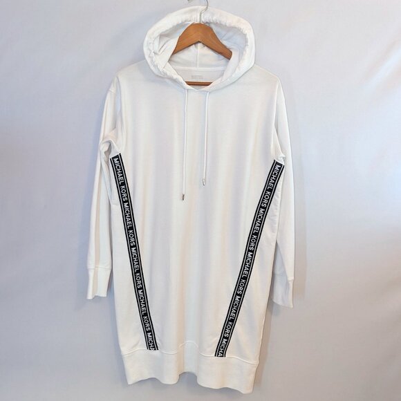 Michael Kors	| Logo Tape Spell Out Sweatshirt Tunic Shirt Dress | Size Small - Picture 1 of 11